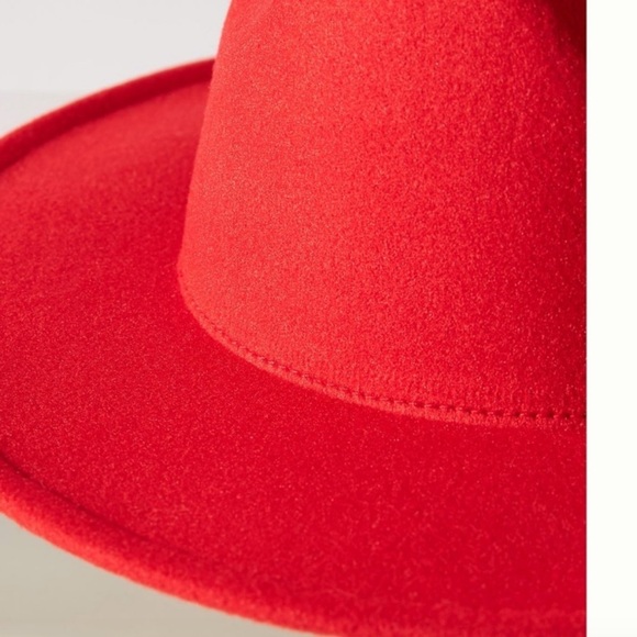 Anthropologie red fedora hat felt new without tags one size new main image 5